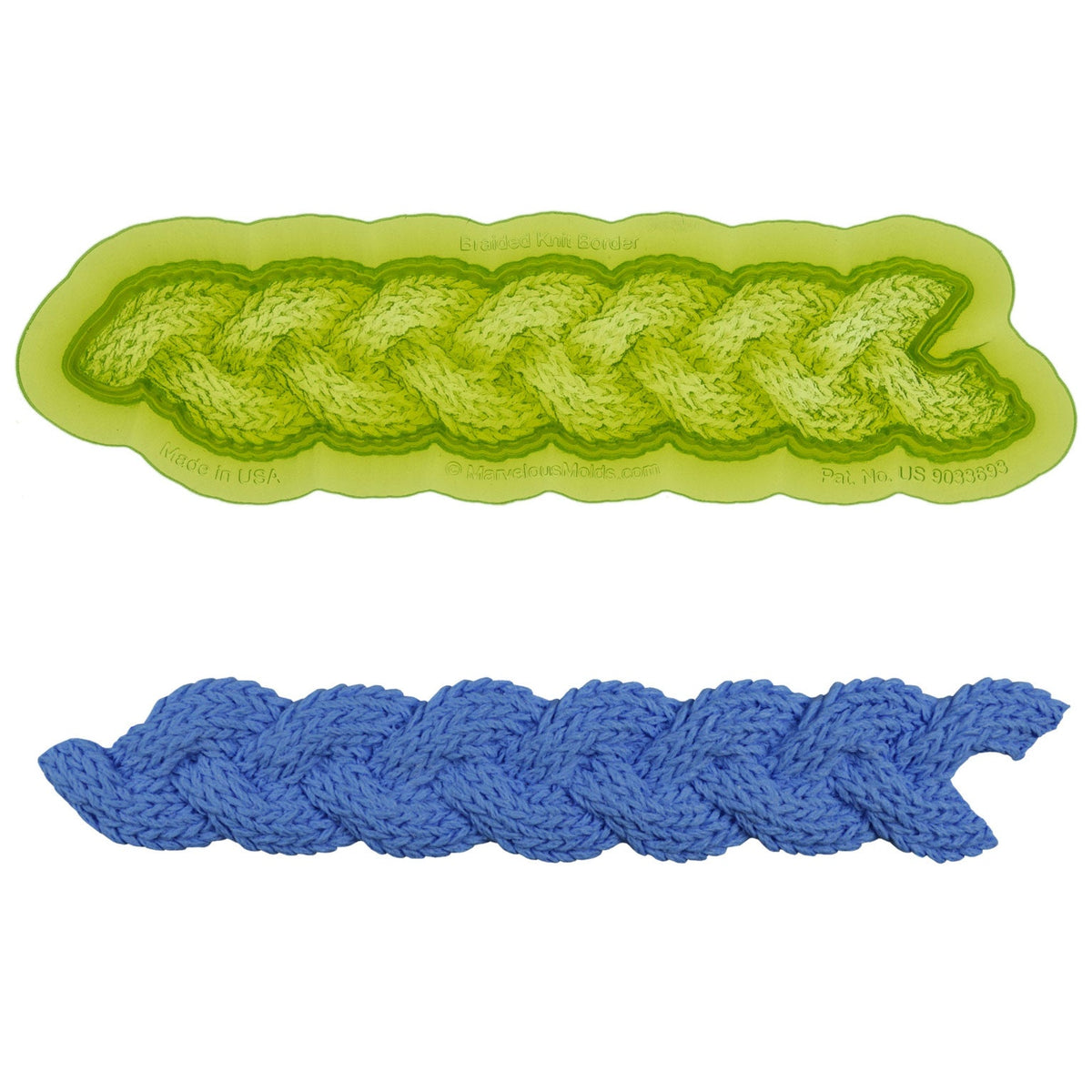 Braided Knit Border Food Safe Silicone Mold for Fondant Cake Decorating by Marvelous Molds