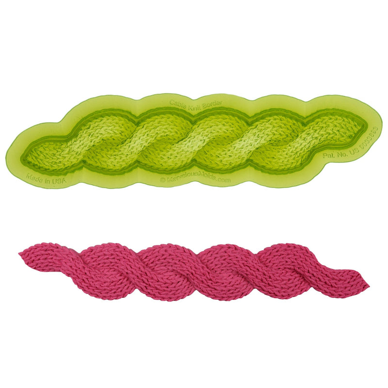 Cable Knit Border Food Safe Silicone Mold for Fondant Cake Decorating by Marvelous Molds
