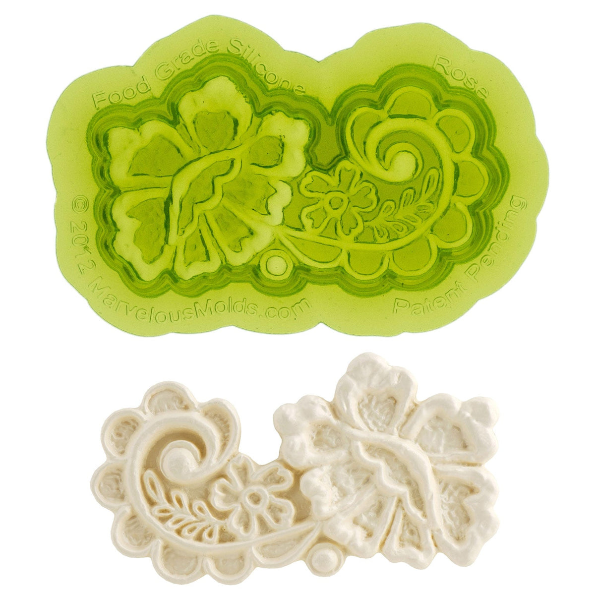 Rose Lace Food Safe Silicone Mold for Fondant Cake Decorating by Marvelous Molds