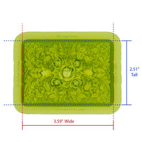 Symphony Floral Silicone Mold Cavity measures 3.59 inches Wide by 2.51 inches Tall, proudly Made in USA