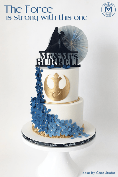 Star Wars Theme Floral Wedding Cake