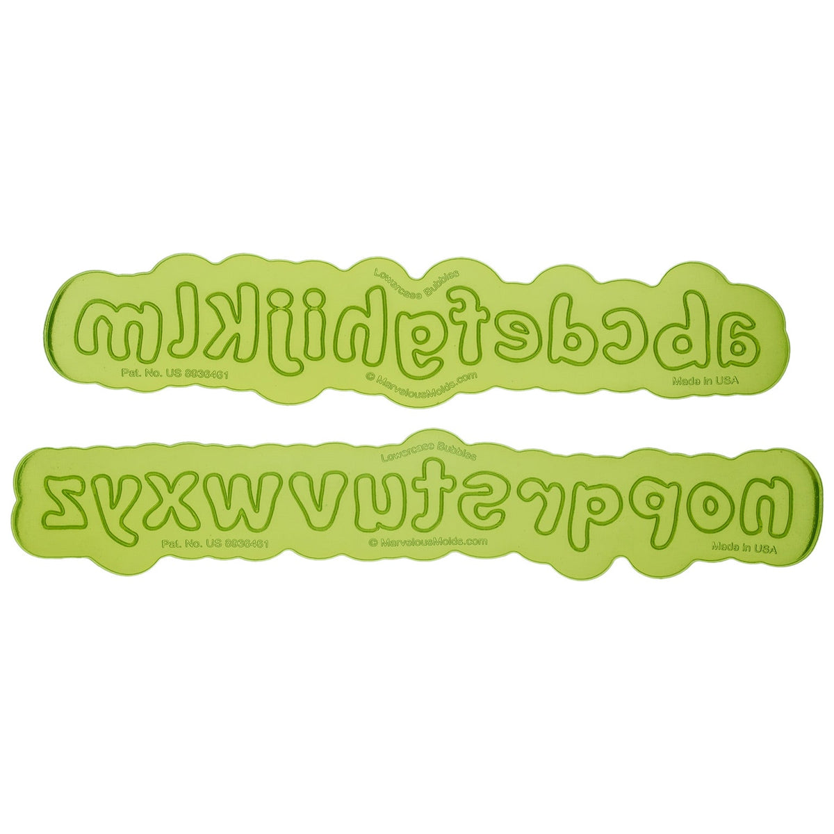 Bubble Flexabet Lowercase Silicone Onlay Mold by Marvelous Molds