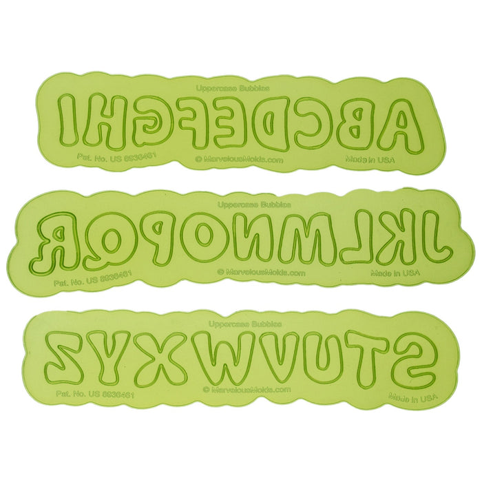 Lowercase Bubble Flexabet Silicone Letter Maker for Ceramics or Pottery by Marvelous Molds