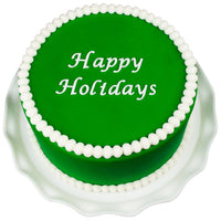 Decorated Cake using Calligraphy Happy Holidays Flexabet Food Safe Silicone Letter Maker by Marvelous Molds
