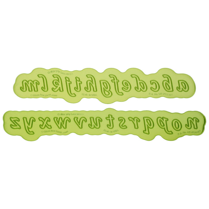 Calligraphy Lowercase Flexabet Silicone Letter Maker for Ceramics or Pottery by Marvelous Molds