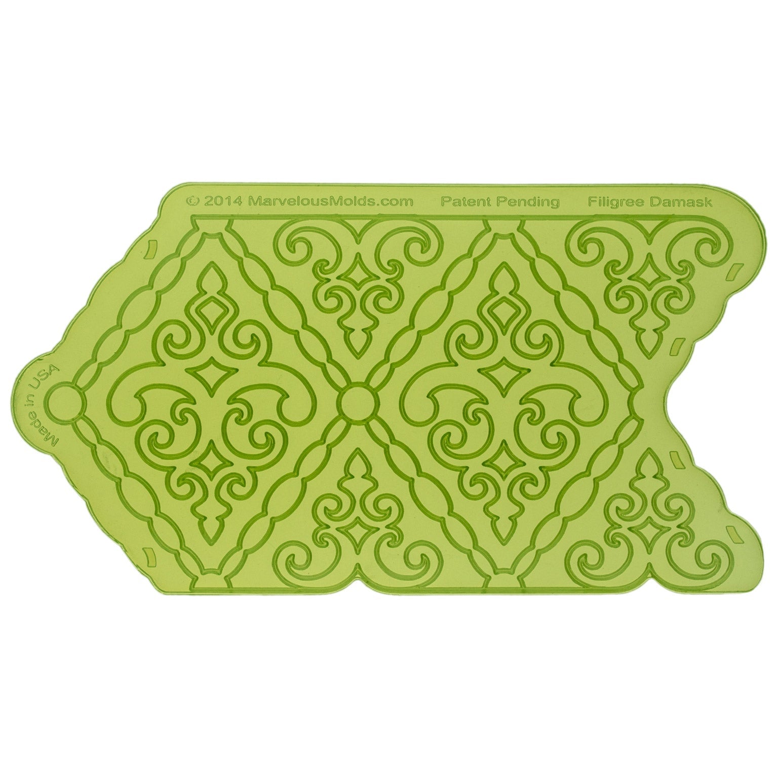 Damask Pattern Onlay Stencil Mold for Cakes and DIY Arts & Crafts