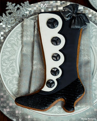 Classical Shoe Cookie Decorated Using the Marvelous Molds Facets Button Silicone Cake or Fondant Mold