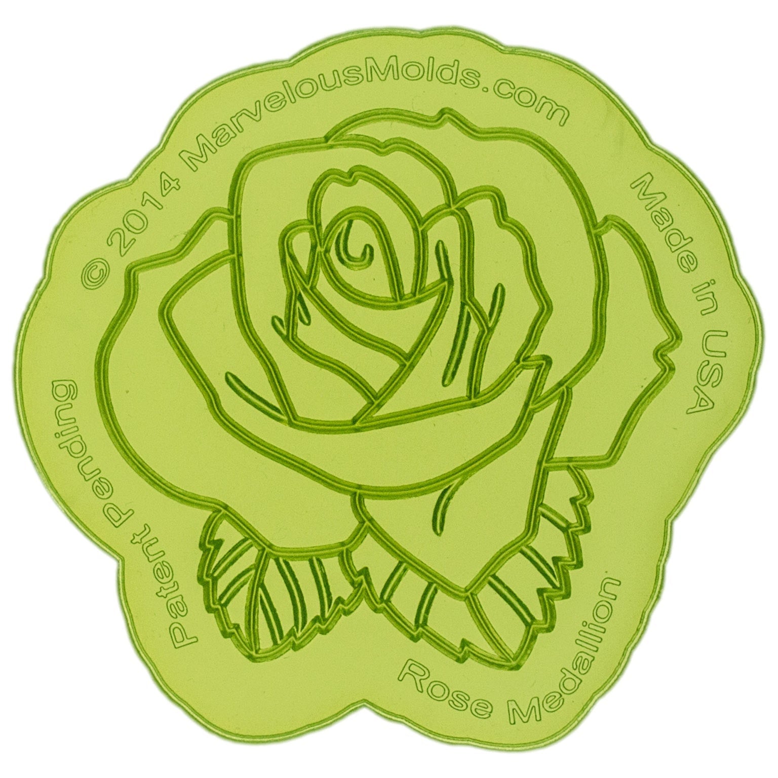 Rose Medallion Silicone Onlay Food Safe Cake Stencil for Fondant