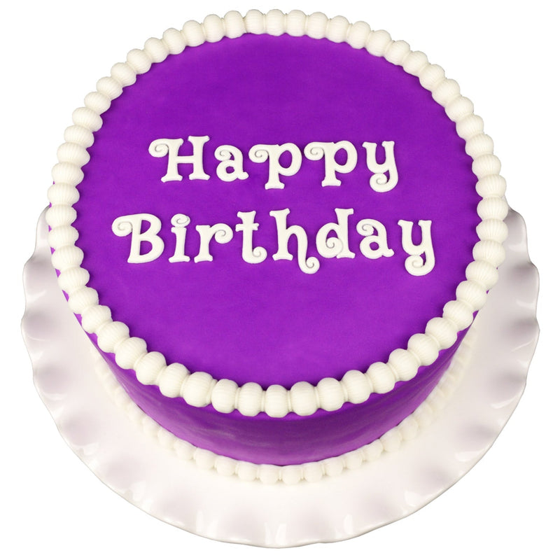 Decorated Cake using Swirly Happy Birthday Flexabet Food Safe Silicone Letter Maker by Marvelous Molds