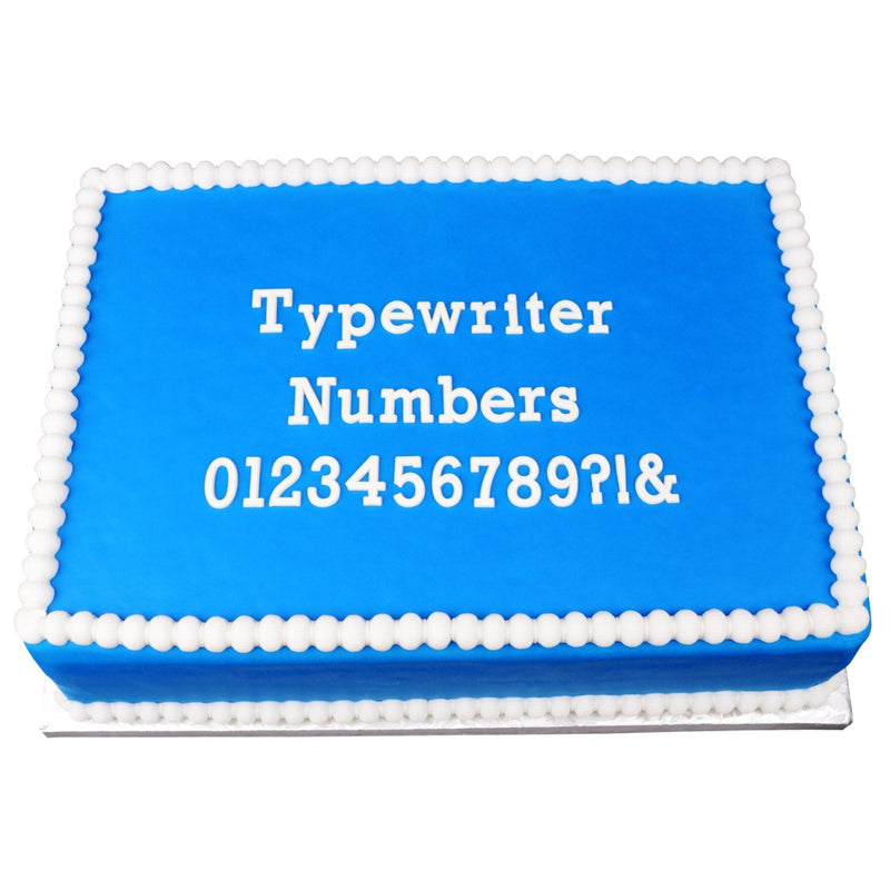 Decorated Cake using Typewriter Numbers Flexabet Food Safe Silicone Letter Maker by Marvelous Molds