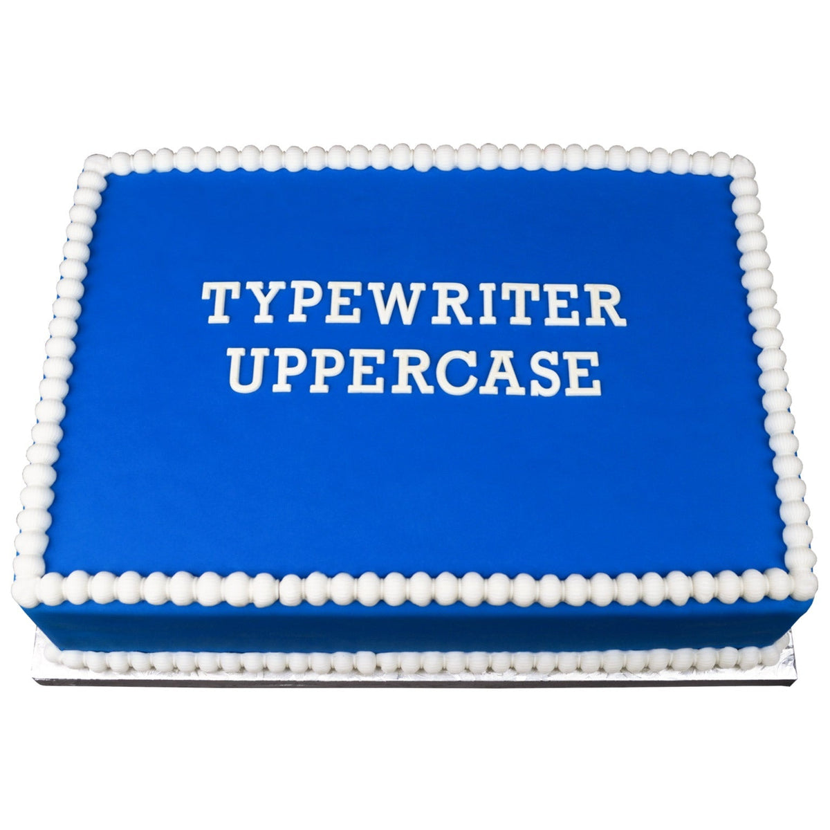 Decorated Cake using Typewriter Uppercase Flexabet Food Safe Silicone Letter Maker by Marvelous Molds