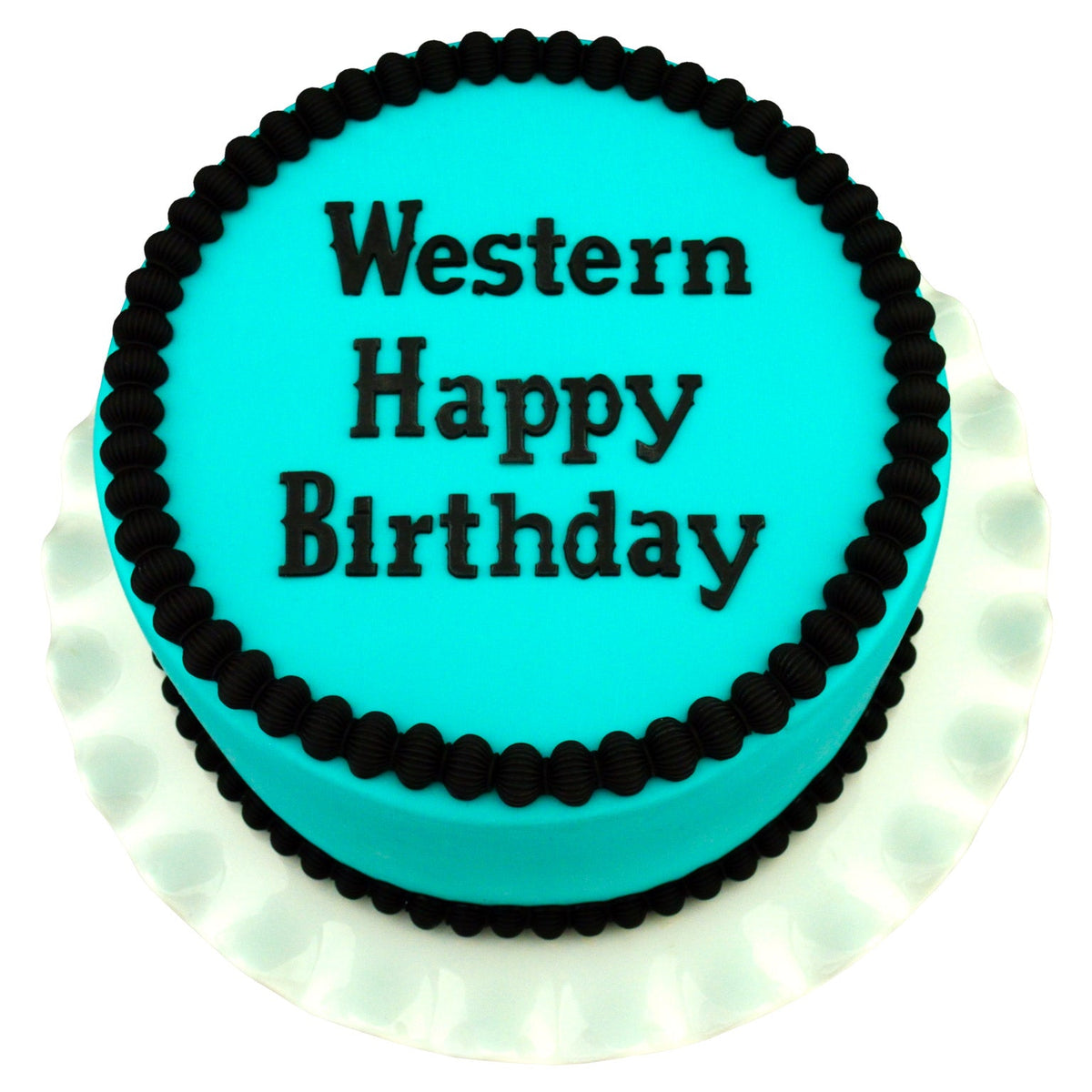Decorated Cake using Western Happy Birthday Flexabet Food Safe Silicone Letter Maker by Marvelous Molds