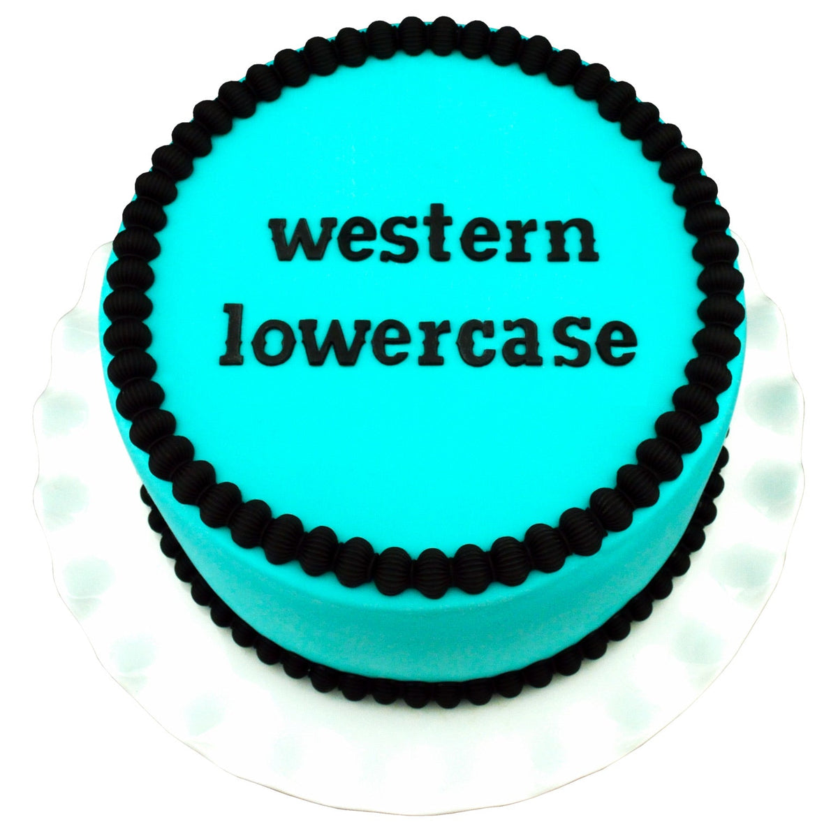 Decorated Cake using Western Lowercase Flexabet Food Safe Silicone Letter Maker by Marvelous Molds