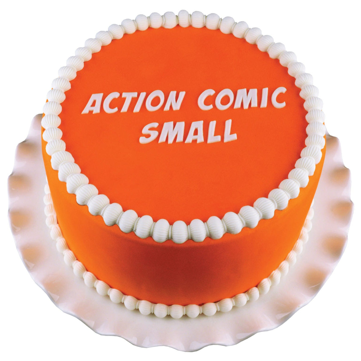 Decorated Cake using Small Action Comic Flexabet Food Safe Silicone Letter Maker by Marvelous Molds