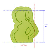 Baby Bump Silicone Onlay measures 2.18 inches Wide by 3.47 inches Tall, proudly Made in USA