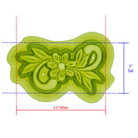 Becky Lace Silicone Mold Cavity measures 3.5 inches Wide by 2 inches Tall, proudly Made in USA