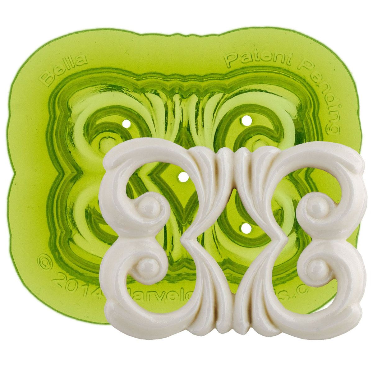 Bella Scroll Silicone Sprig Mold for Ceramics or Resin Crafts by Marvelous Molds