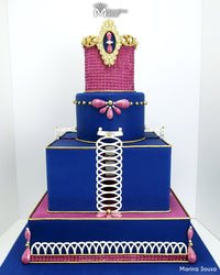 Royal Themed Wedding Cake Decorated with the Marvelous Molds Gem Drops Silicone Mold by Marvelous Molds