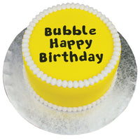 Decorated Cake using Bubble Happy Birthday Flexabet Food Safe Silicone Letter Maker by Marvelous Molds