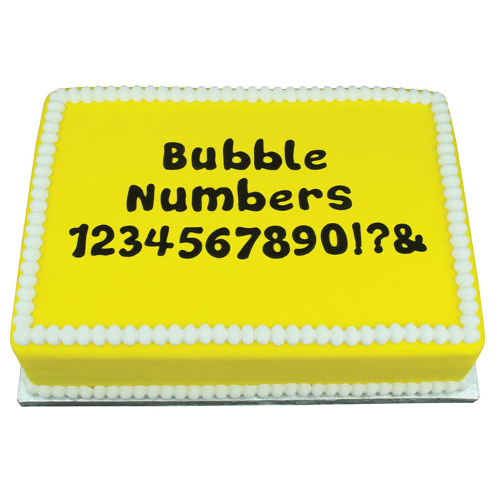 Decorated Cake using Bubble Flexabet Numbers Food Safe Silicone Letter Maker by Marvelous Molds