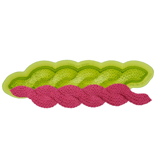 Cable Knit Border Sprig Mold for Ceramics and Pottery by Marvelous Molds