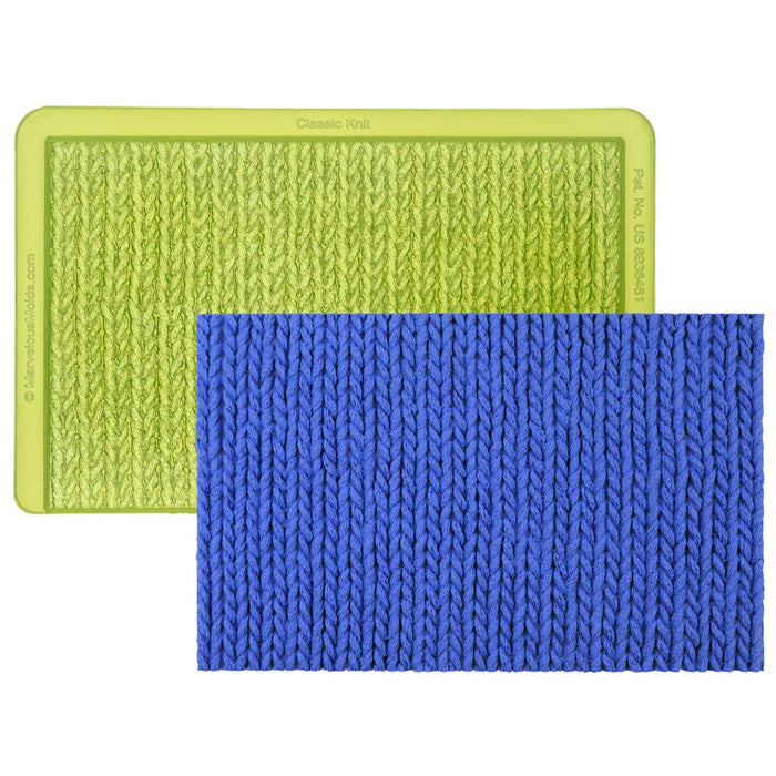Classic Knit Silicone Simpress, Texture Mat, Sprig Mold for Ceramics and Pottery by Marvelous Molds