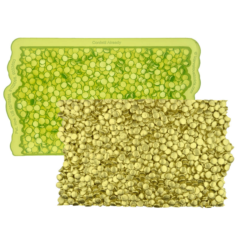 Confetti Already Silicone Simpress, Texture Mat, Sprig Mold for Pottery by Marvelous Molds