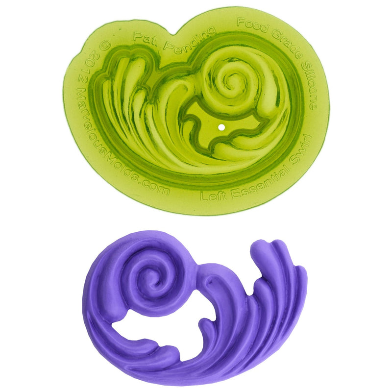 Left Essential Swirl Silicone Scroll Mold for Cake Decorating