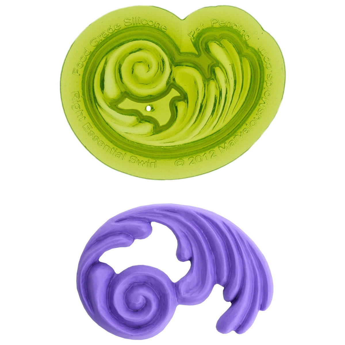 Essential Swirl Right Food Safe Silicone Mold for Fondant Cake Decorating by Marvelous Molds