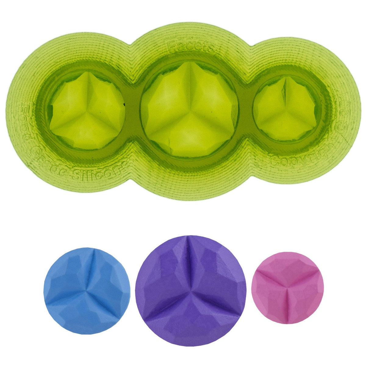 Facets Button Food Safe Silicone Mold for Fondant Cake Decorating by Marvelous Molds