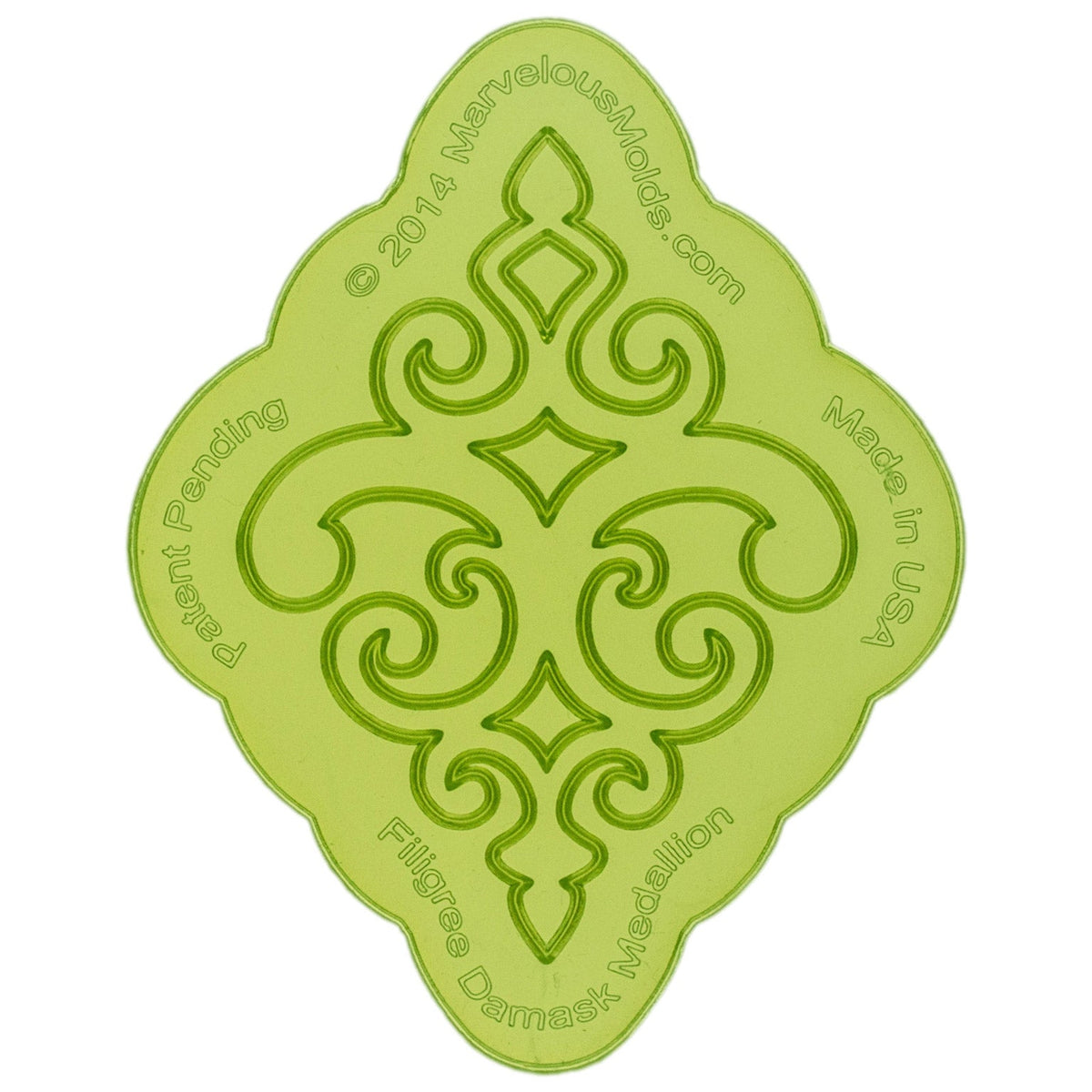 Filigree Damask Medallion Silicone Onlay Stencil for Ceramics or Pottery by Marvelous Molds
