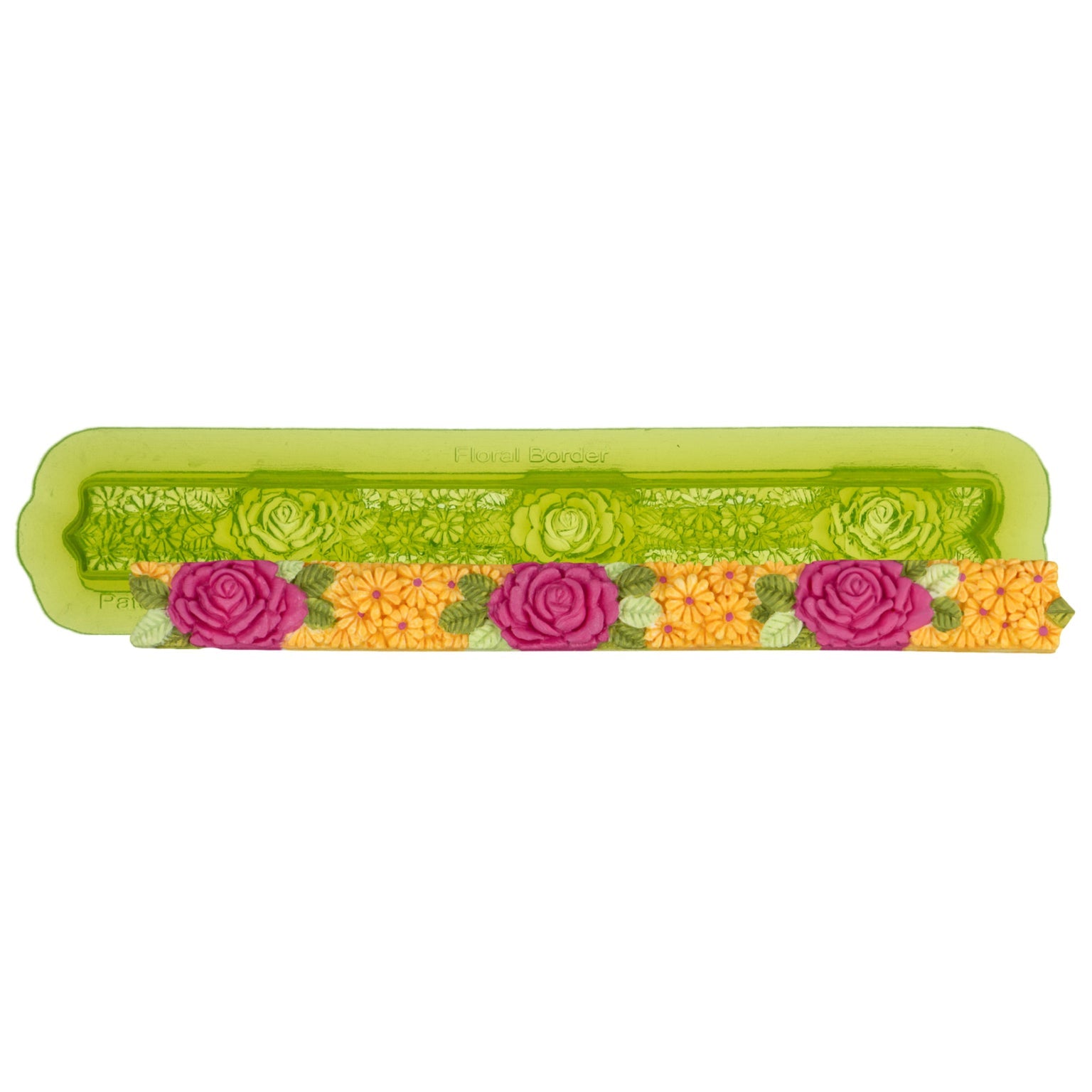 Floral Border Silicone Mold Flower Bouquet Pattern for Cake Decorating