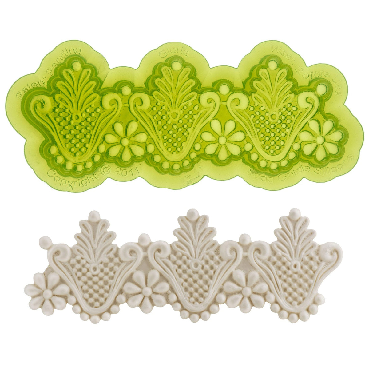 Gloria Lace Food Safe Silicone Mold for Fondant Cake Decorating by Marvelous Molds'