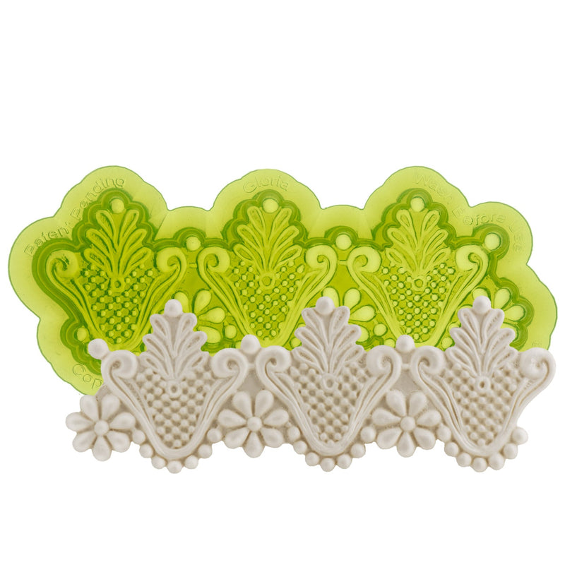 Gloria Lace Silicone Sprig Mold for Ceramics by Marvelous Molds