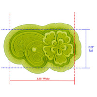 Joan Left Lace Silicone Mold Cavity measures 3.88 inches Wide by 2.28 inches Tall, proudly Made in USA
