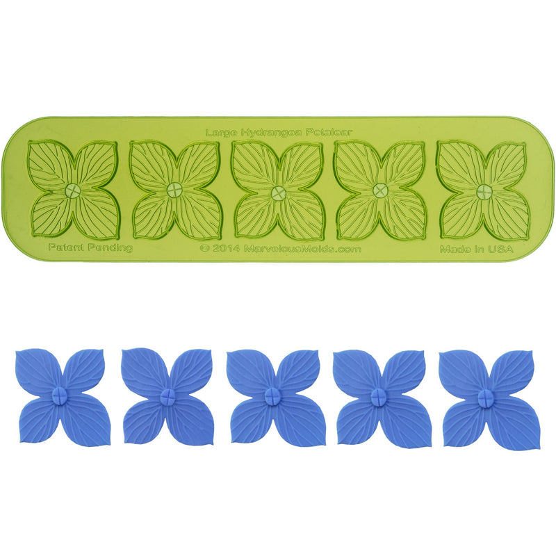 Large Hydrangea Petalear Silicone Floral Veiner Mold for Ceramics or Pottery by Marvelous Molds