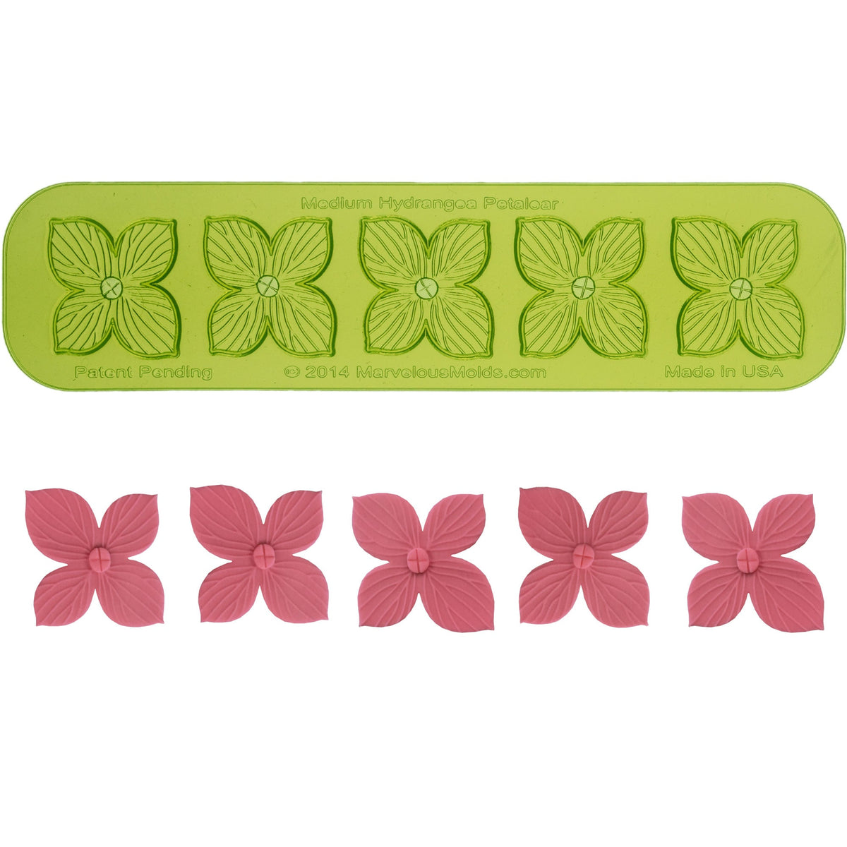 Medium Hydrangea Petalear Silicone Floral Veiner Mold for Pottery , Clay or Resin Crafts by Marvelous Molds