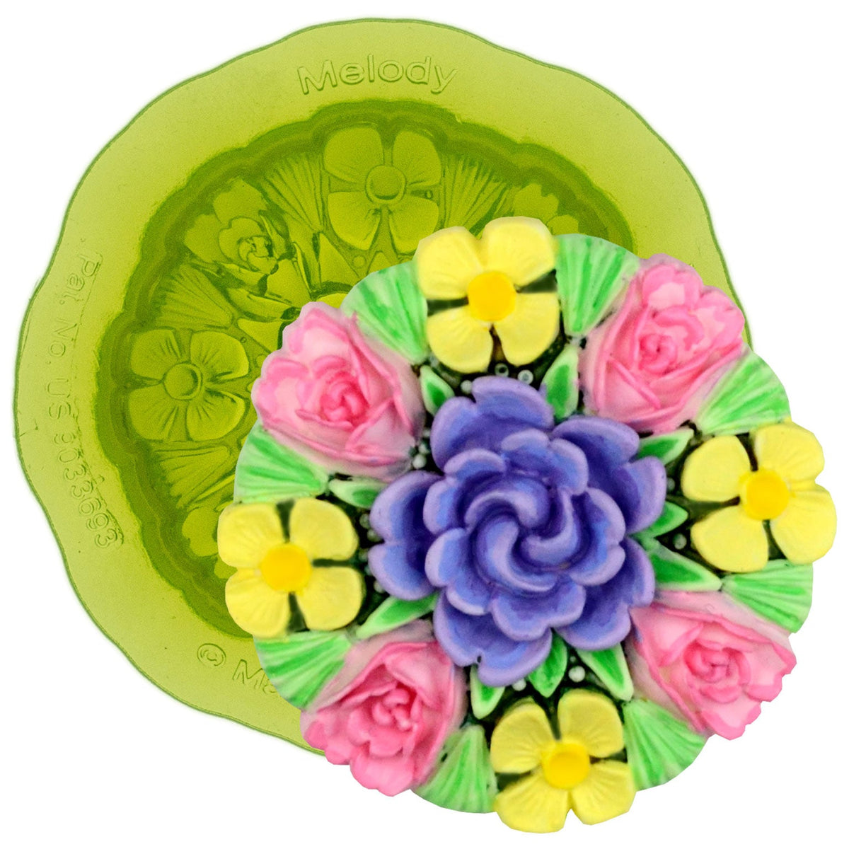 Melody Floral Silicone Sprig Mold for Resin Crafts, Pottery, or Ceramics by Marvelous Molds
