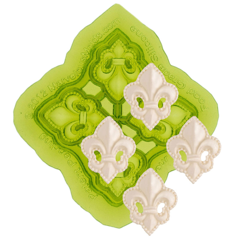 Mini Fleur De Lis Silicone Sprig Mold for Ceramics by Marvelous Molds