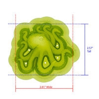Octopus Silicone Mold Cavity measures 2.81 inches Wide by 2.57 inches Tall, proudly Made in USA