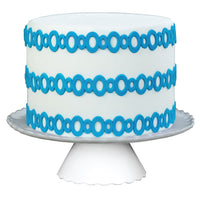 Decorated Cake Image showing the Ooh La La Food Safe Silicone Onlay for Fondant Cake Decorating by Marvelous Molds