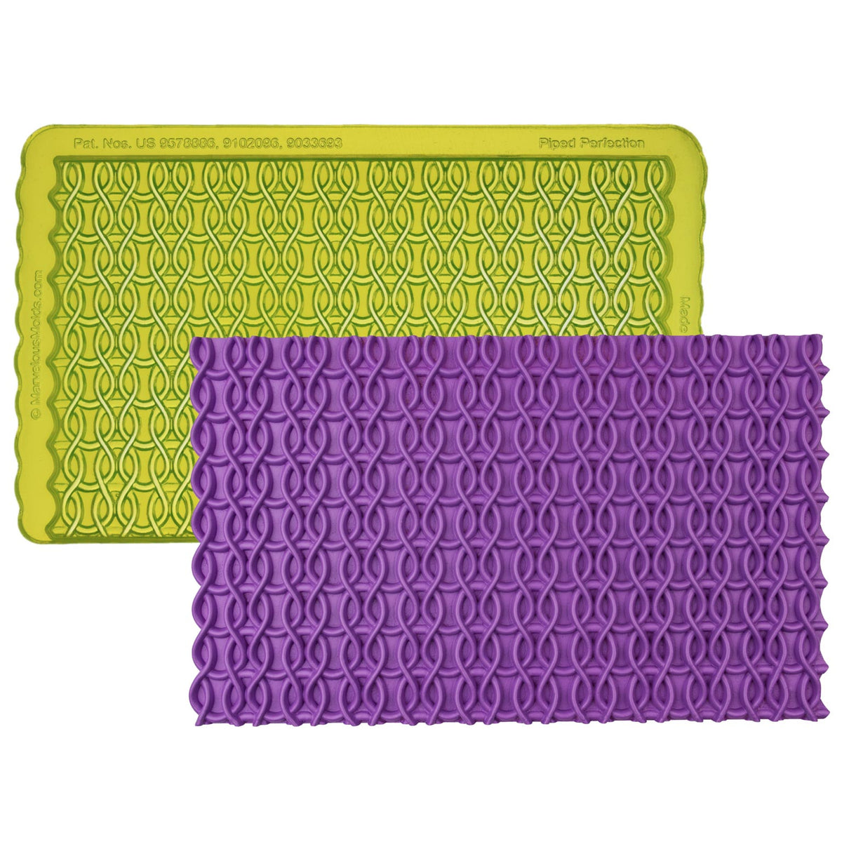 Piped Perfection Silicone Simpress, Texture Mat, Sprig Mold for Pottery by Marvelous Molds