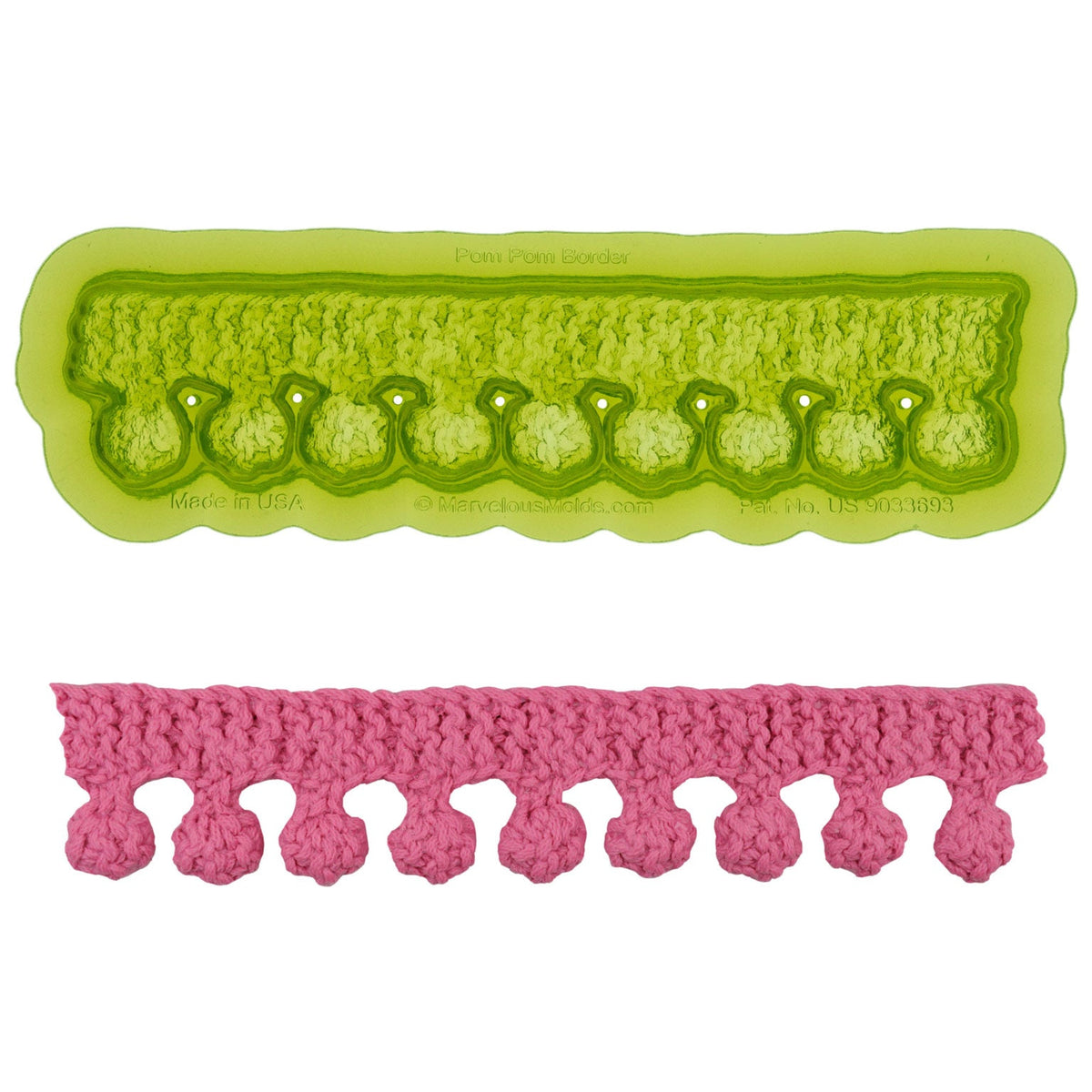 Marvelous Molds Small Knit Buttons Silicone Food Safe Mold for Fondant Cake Designs