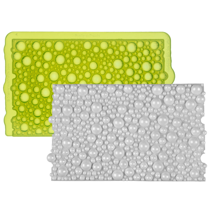 Pretty in Pearls Silicone Simpress, Texture Mat, Sprig Mold for Ceramics or Pottery by Marvelous Molds