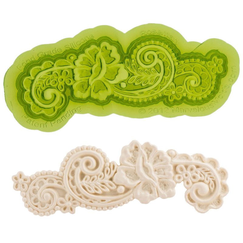 Rose Mary Lace Food Safe Silicone Mold for Fondant Cake Decorating by Marvelous Molds