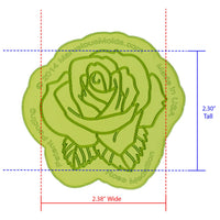 Rose Medallion Silicone Onlay measures 2.38 inches Wide and 2.30 inches Tall, proudly Made in USA