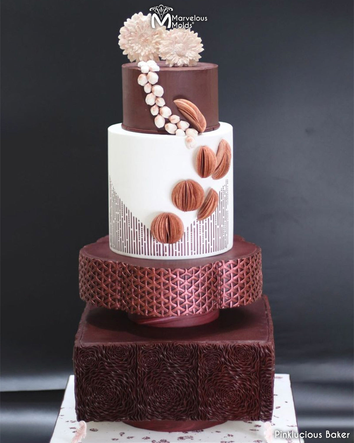 Marvelous Molds Symmetrical Sequin Simpress Silicone Mold | Cake Decorating  with Fondant Gum Paste
