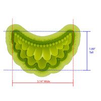 Ruffle Swag Silicone Mold Cavity Measures 3.14 inches Wide by 1.89 inches Tall, proudly Made in USA