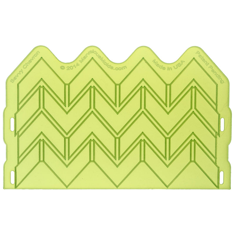 Savvy Chevron Silicone Onlay Stencil for Ceramics or Pottery by Marvelous Molds