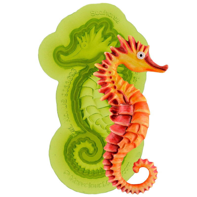 Seahorse Silicone Sprig Mold for Ceramics by Marvelous Molds